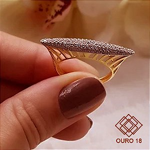 Anel Pavê Ouro 18k Diamante cultivado 20 Pts