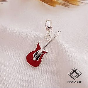 Pingente Berloque Guitarra Prata 925