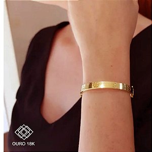 Bracelete Love Oco Ouro 18k