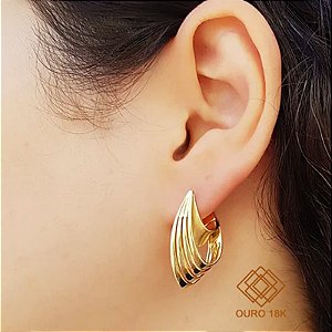 Brinco Argola Ondas Bold Ouro 18k