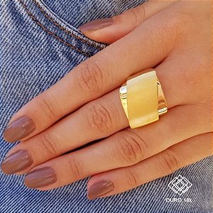 Anel Bold Quadrado Ouro 18k