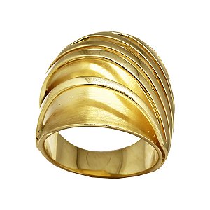 Anel Bold Ondas Ouro 18k