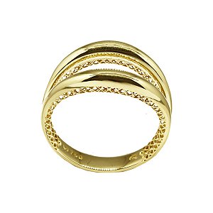 Anel Bold Duo Ouro 18k