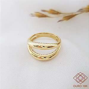 Anel Bold Duo Ouro 18k