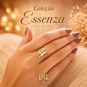 Anel Bold Elos Ouro 18k - Coleção Essenza