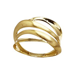 Anel Bold Ondas Ouro 18k