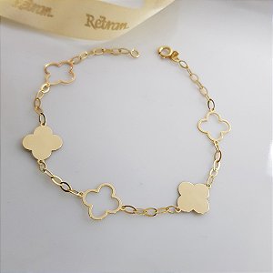 Pulseira Elos Trevo Ouro 18k