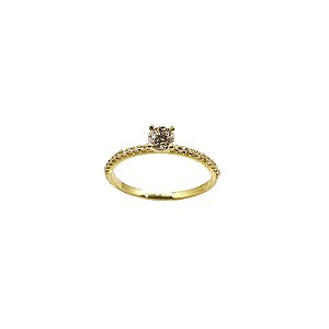 Anel Solitário Ouro 18k - Diamante Laboratório 50 Pts