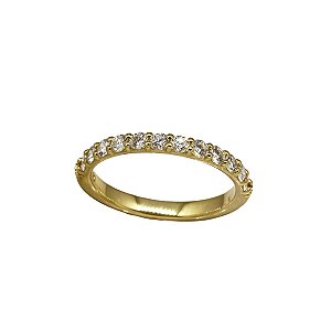 Anel Aparador Ouro 18k Diamante Laboratório 15 pts
