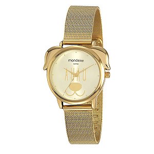 Relógio Mondaine Pets Cachorro  Dourado Feminino