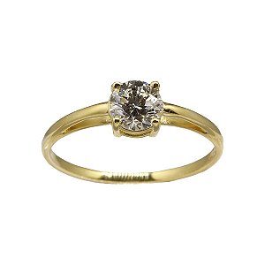 Anel Solitário Ouro 18k - Diamante Laboratório 70 Pts