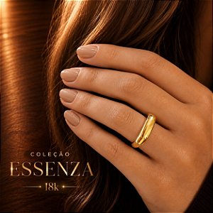 Anel Quadrado Bold Ouro 18k - Coleção Essenza