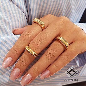 Anel Quadrado Bold Ouro 18k
