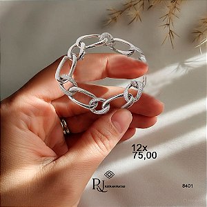 Pulseira Elos Prata 925 Zircônias