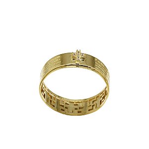 Anel Pai Nosso Ouro 18k Zircônias