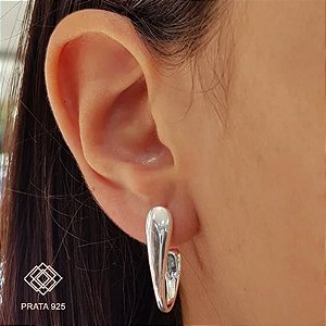 Brinco Meia Argola Prata 925