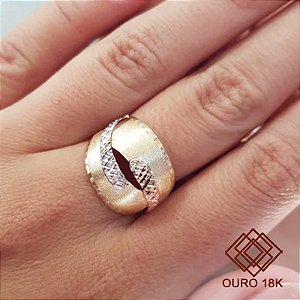 Anel 3 Cores Ouro 18k