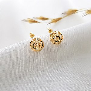 Brinco Esfera Filigrana Ouro 18k
