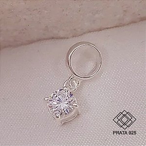 Pingente Berloque Ponto de Luz Prata 925 Zircônia