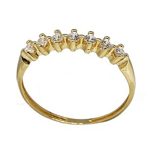 Anel Aparador Ouro 18K Zircônia