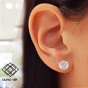 Brinco Ponto de Luz Ouro 18k Diamante 3,4Ctl Cultivado