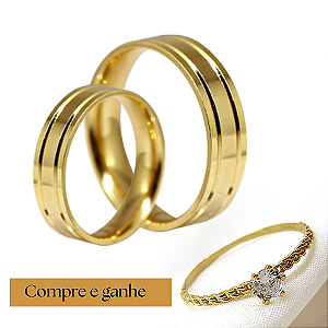 Par Alianças Casamento (COMPRE E GANHE) Ouro 18k - Personalize