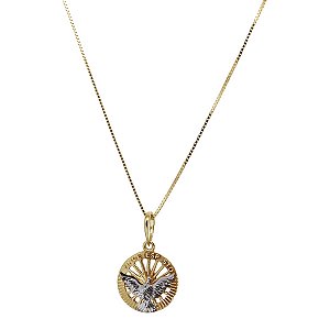 Kit Cordão Ouro 18k + Pingente Espírito Santo Ouro 18k