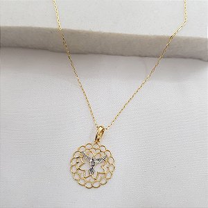 Kit Cordão Ouro 18k + Pingente Espírito Santo Ouro 18k