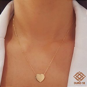 Kit Cordão + Pingente Coração Ouro 18k