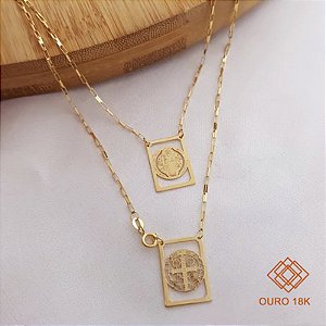 Escapulário São Bento Ouro 18k