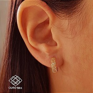 Brinco Argola Filigrana Ouro 18k