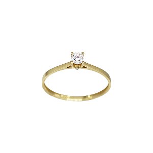 Anel Solitário Ouro 18k Brilhante Moissanite 30Pts