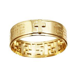 Anel Pai Nosso Ouro 18k