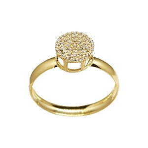 Anel Chuveiro Ouro 18k Zircônias