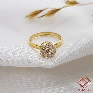 Anel Chuveiro Ouro 18k Zircônias