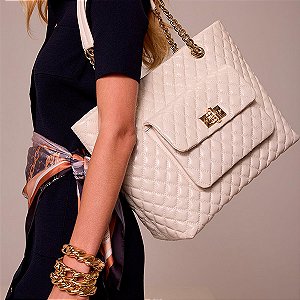 Bolsa Victor Hugo Maxi Tote Capitonê Crystal Hue