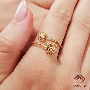 Anel Esferas Ouro 18k