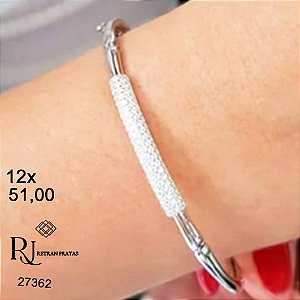Bracelete Prata 925 Zircônias