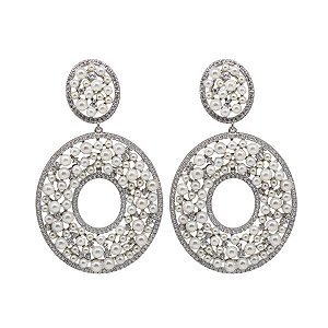 Brinco Pérola Prata 925 Zircônia
