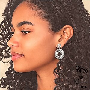 Brinco Pérola Prata 925 Zircônia