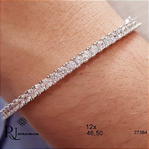 Bracelete Prata 925 Zircônias