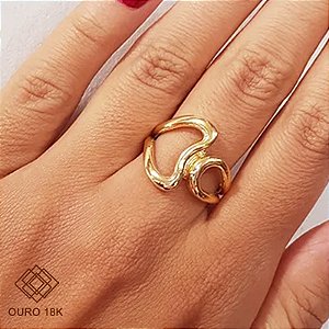 Anel Bold Vazado Ouro 18k
