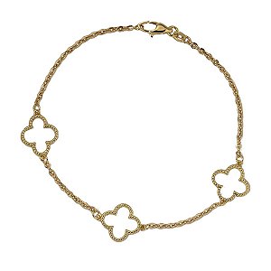 Pulseira Trevo Quatro Folhas Ouro 18k