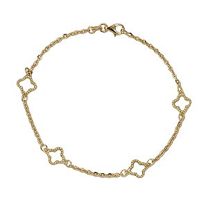 Pulseira Trevo Quatro Folhas Ouro 18k