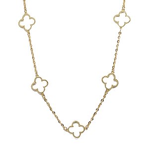 Gargantilha Trevo Quatro Folhas Ouro 18k