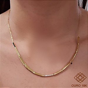 Gargantilha Aro Ouro 18k  Diamante