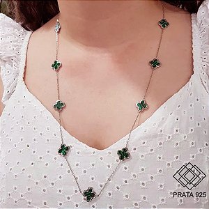 Gargantilha Trevos Quatro Folhas Prata 925