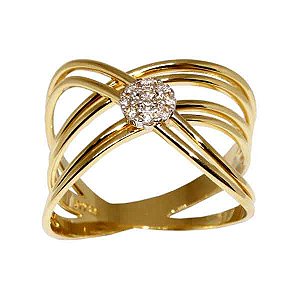 Anel Ouro 18k Diamantes