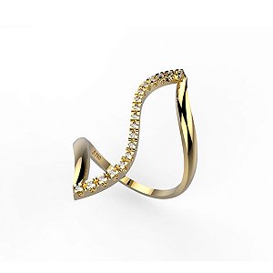 Anel Z Ouro 18k Diamante Natural