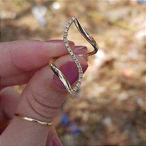 Anel Z Ouro 18k Diamante Natural
